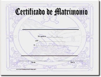 Certificado de matrimonio